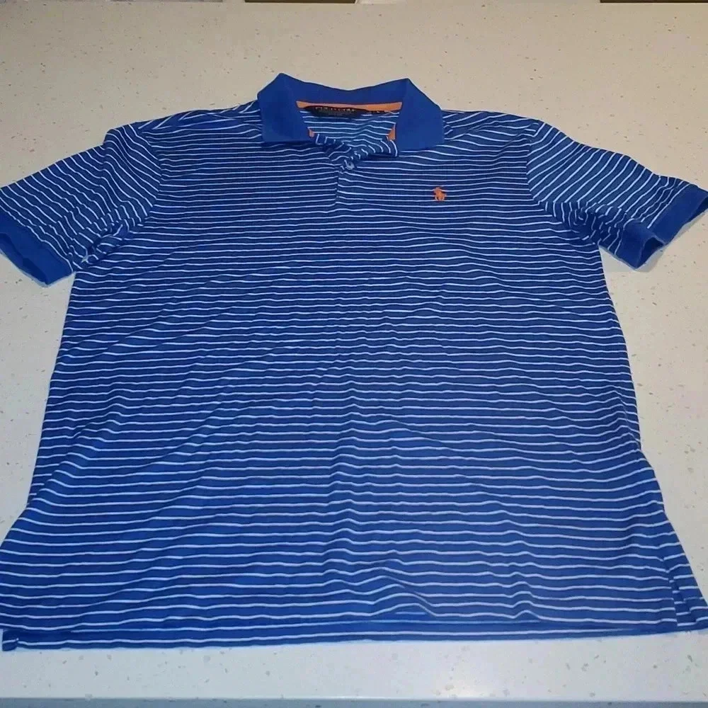 MENS Ralph Lauren Golf Polo 100% Supima Cotton L Striped